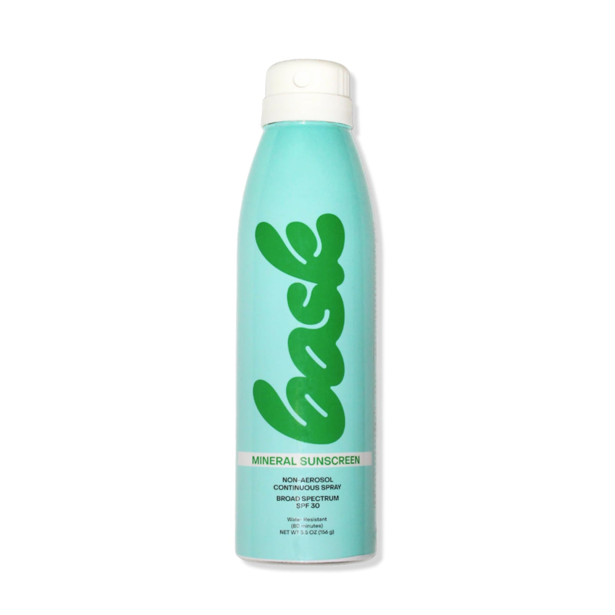 Bask SPF 30 mineral sunscreen spray in use during outdoor activity with quick absorption.