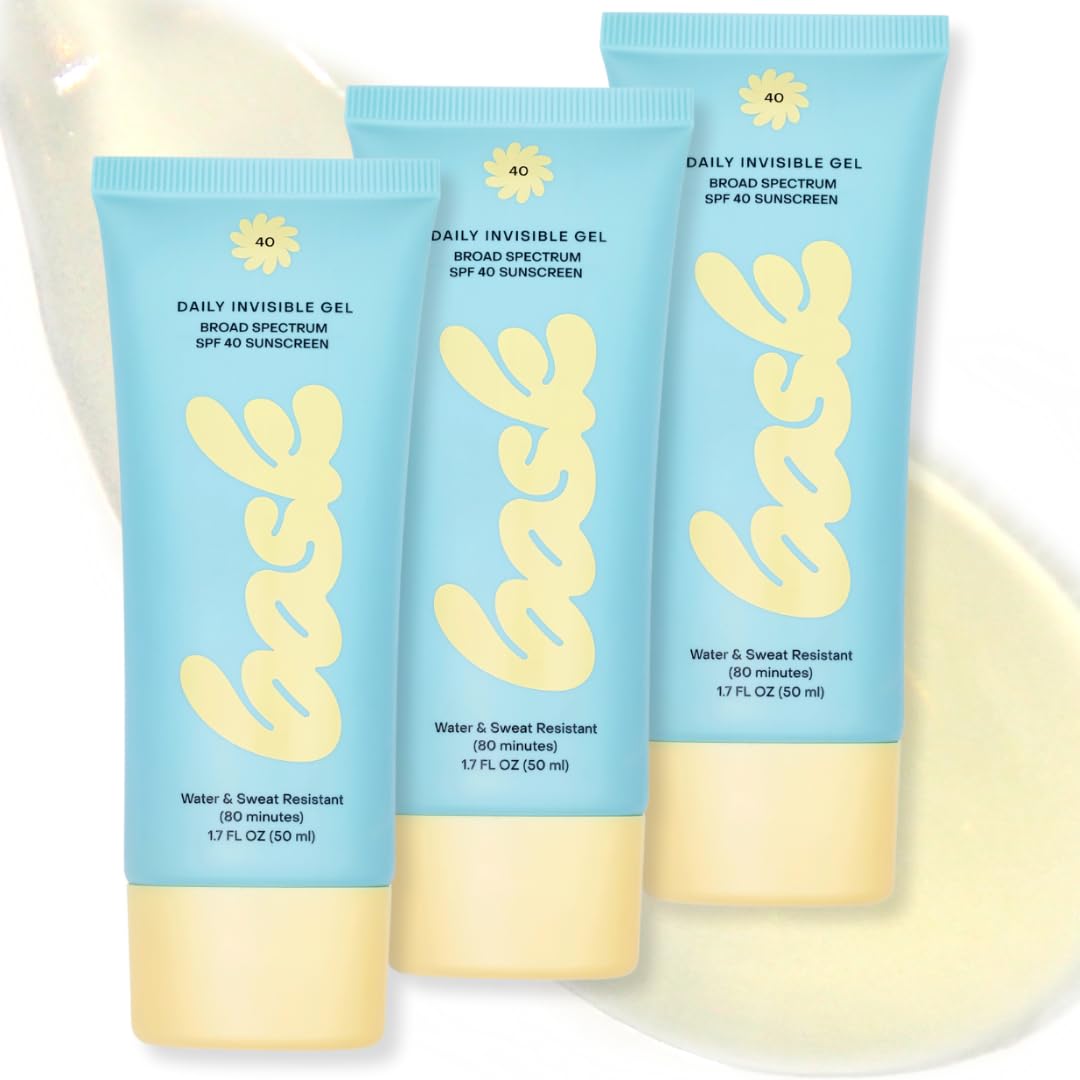 Bask SPF 40 invisible gel sunscreen on smooth skin for lightweight daily protection