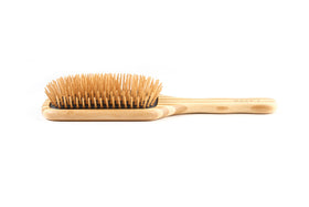 Bass The Green Brush bamboo handle detail for a comfortable grip