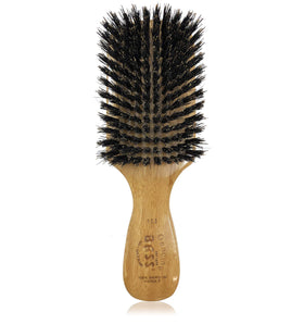 Bass wild boar bristle brush close-up showing natural shine and conditioning.