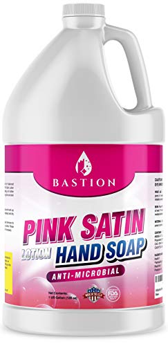 Bastion antimicrobial hand soap bottle showing silky pink lotion for gentle cleansing