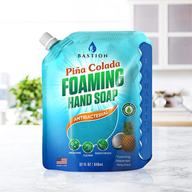 Close-up of lush Bastion foaming hand soap lather