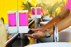 Bastion PH-balanced hand soap in dispenser ready for use