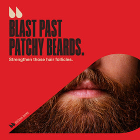 Batana Bomb beard balm on coarse hair reducing breakage and adding softness.