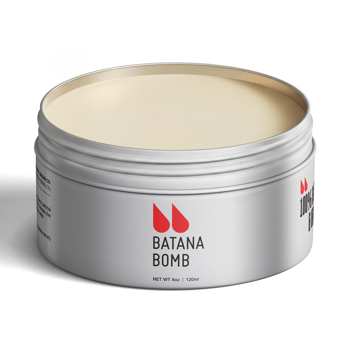 Batana Bomb Beard Balm Unscented jar showing pure batana oil for sensitive skin.