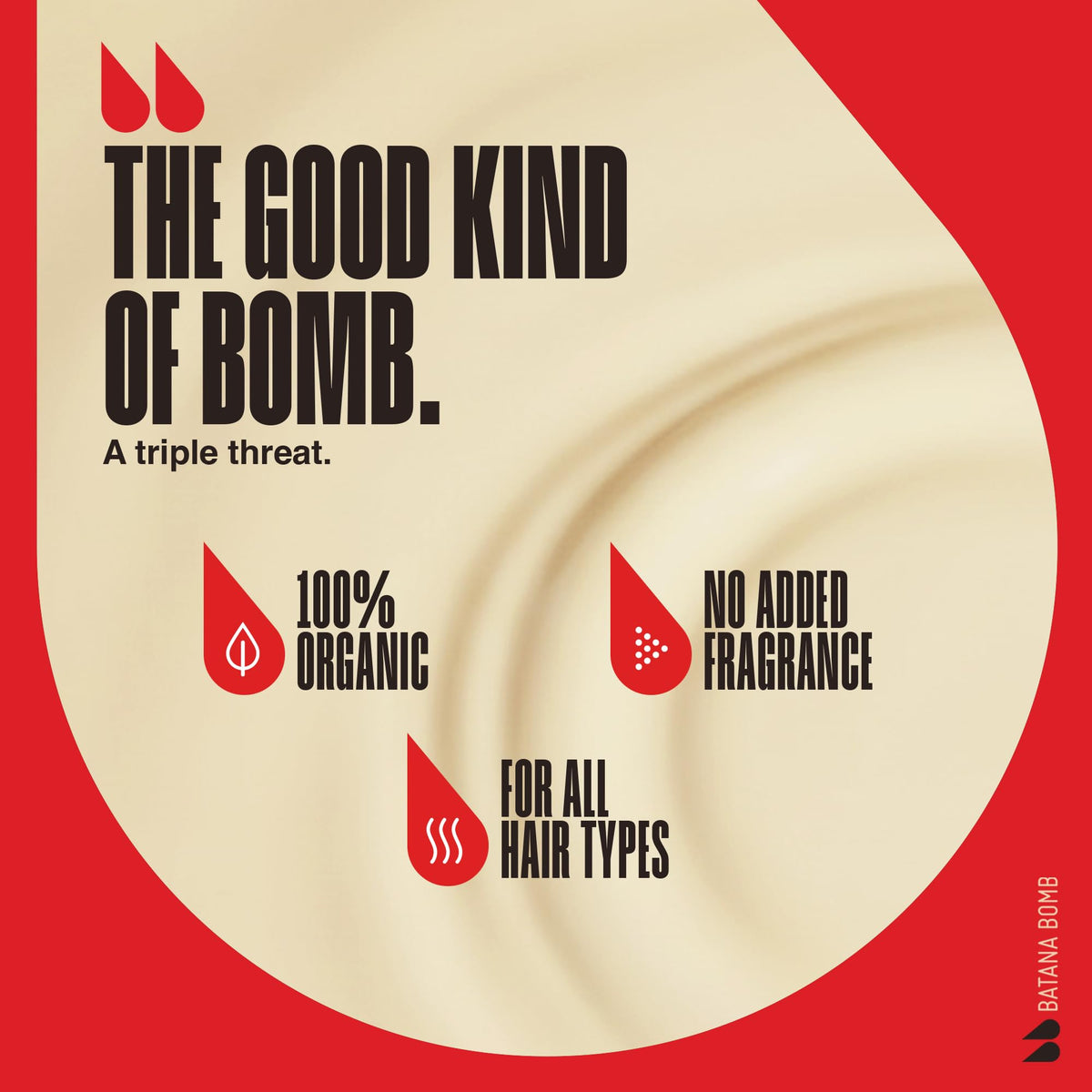 Batana Bomb packaging label emphasizing unscented natural formula.
