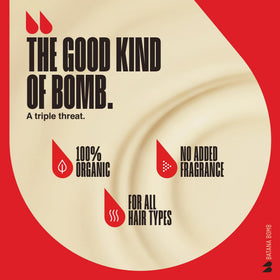 Batana Bomb packaging label emphasizing unscented natural formula.