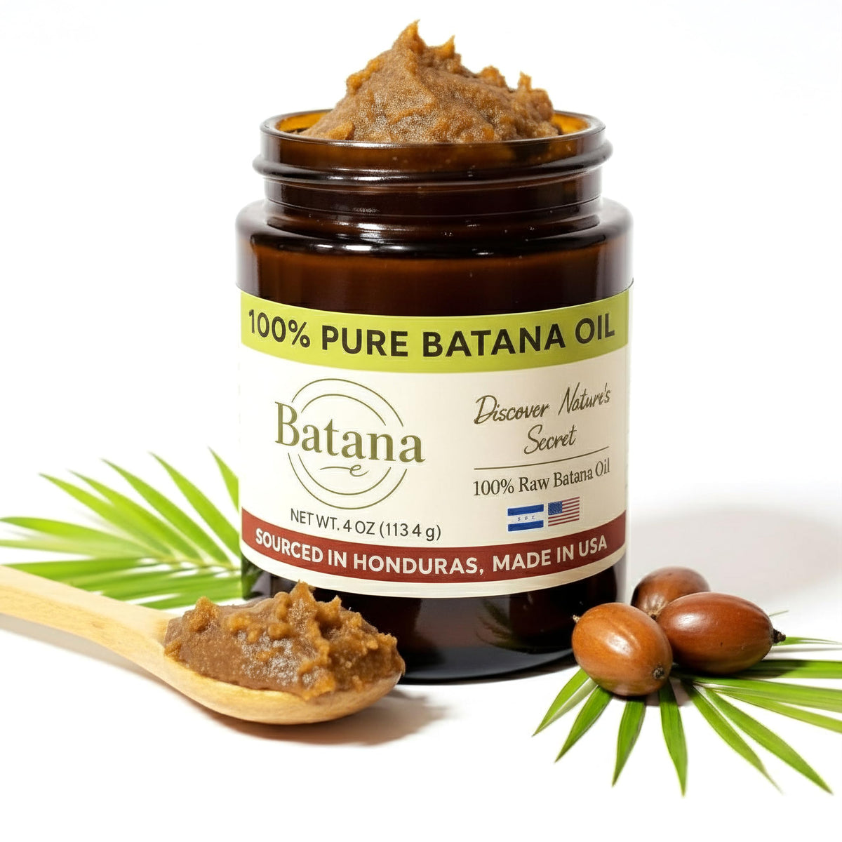 BatanaCo unrefined Batana Oil bottle pour for scalp nourishment and hair care