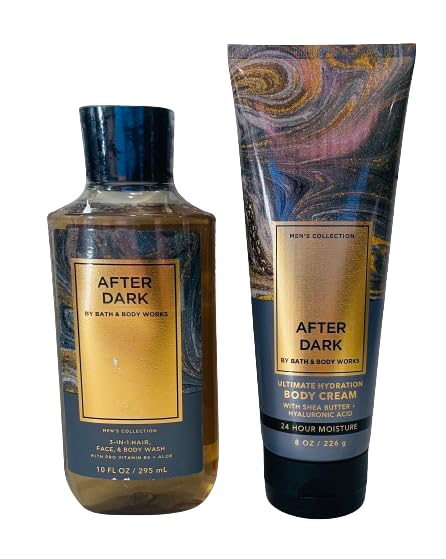 Bath & Body Works After Dark 3-in-1 bottle pouring, showcasing versatile wash use