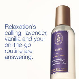 Bath and Body Works Aromatherapy Lavender Vanilla Mist pillow spray creates soothing nightly ambience