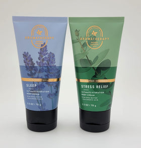 Bath & Body Works Aromatherapy Sleep Lavender Vanilla travel-size cream for relaxing nighttime skincare.