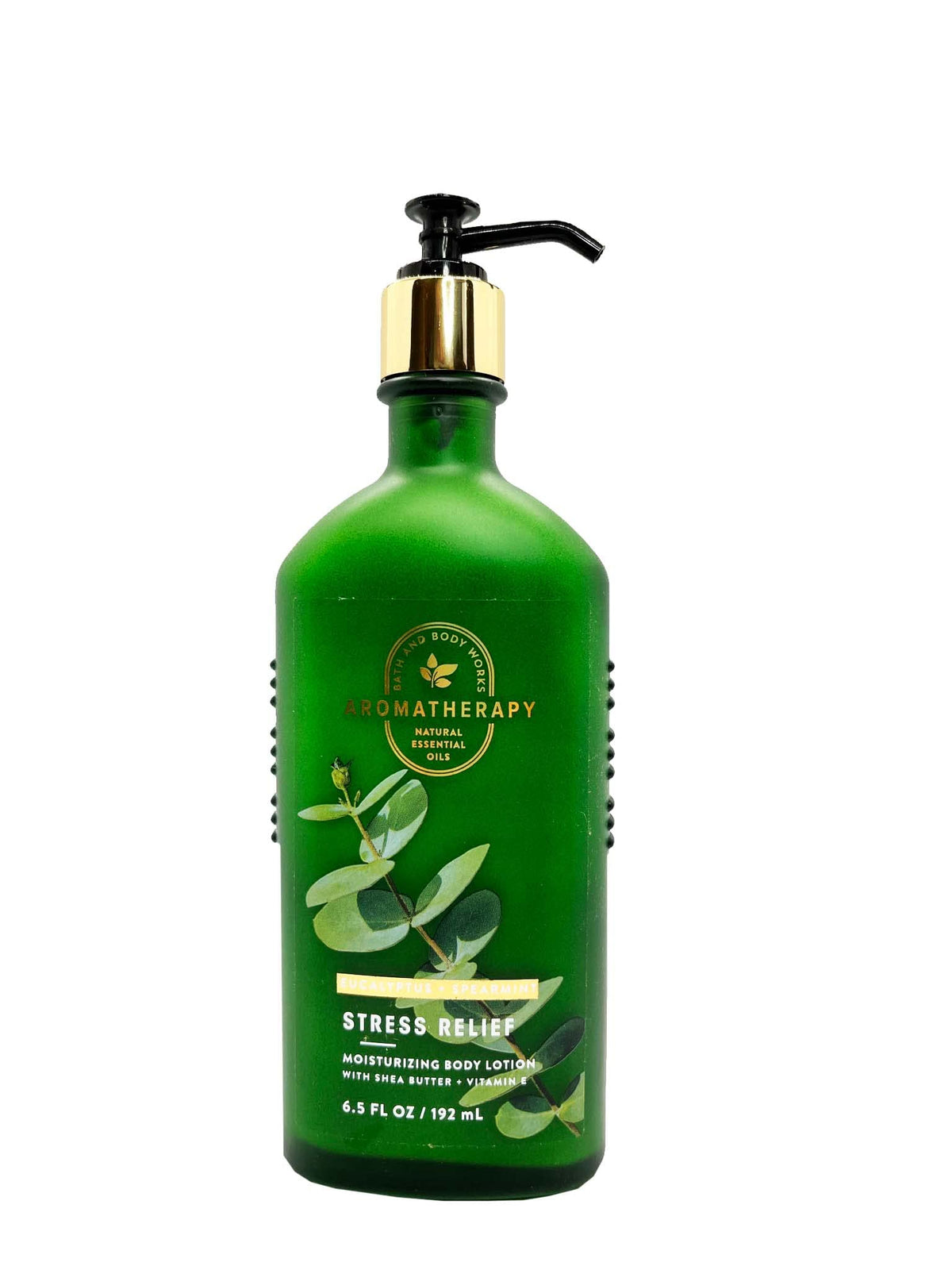 Bath & Body Works Aromatherapy Stress Relief bottle with eucalyptus-spearmint aroma for calm.