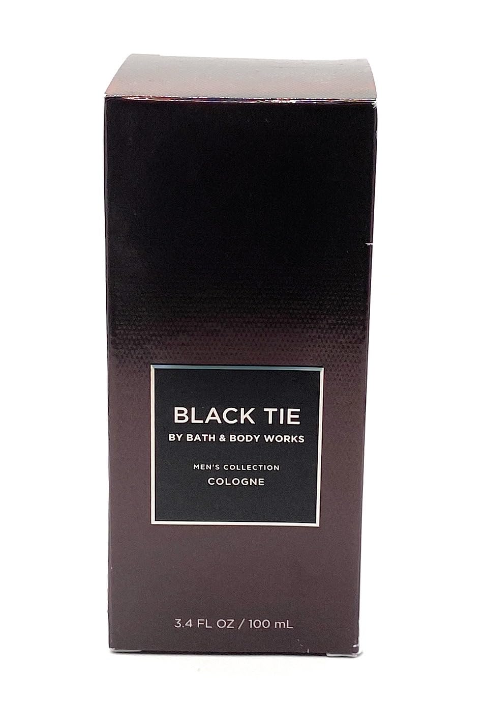 Bath & Body Works Black Tie label details emphasize premium masculine fragrance.