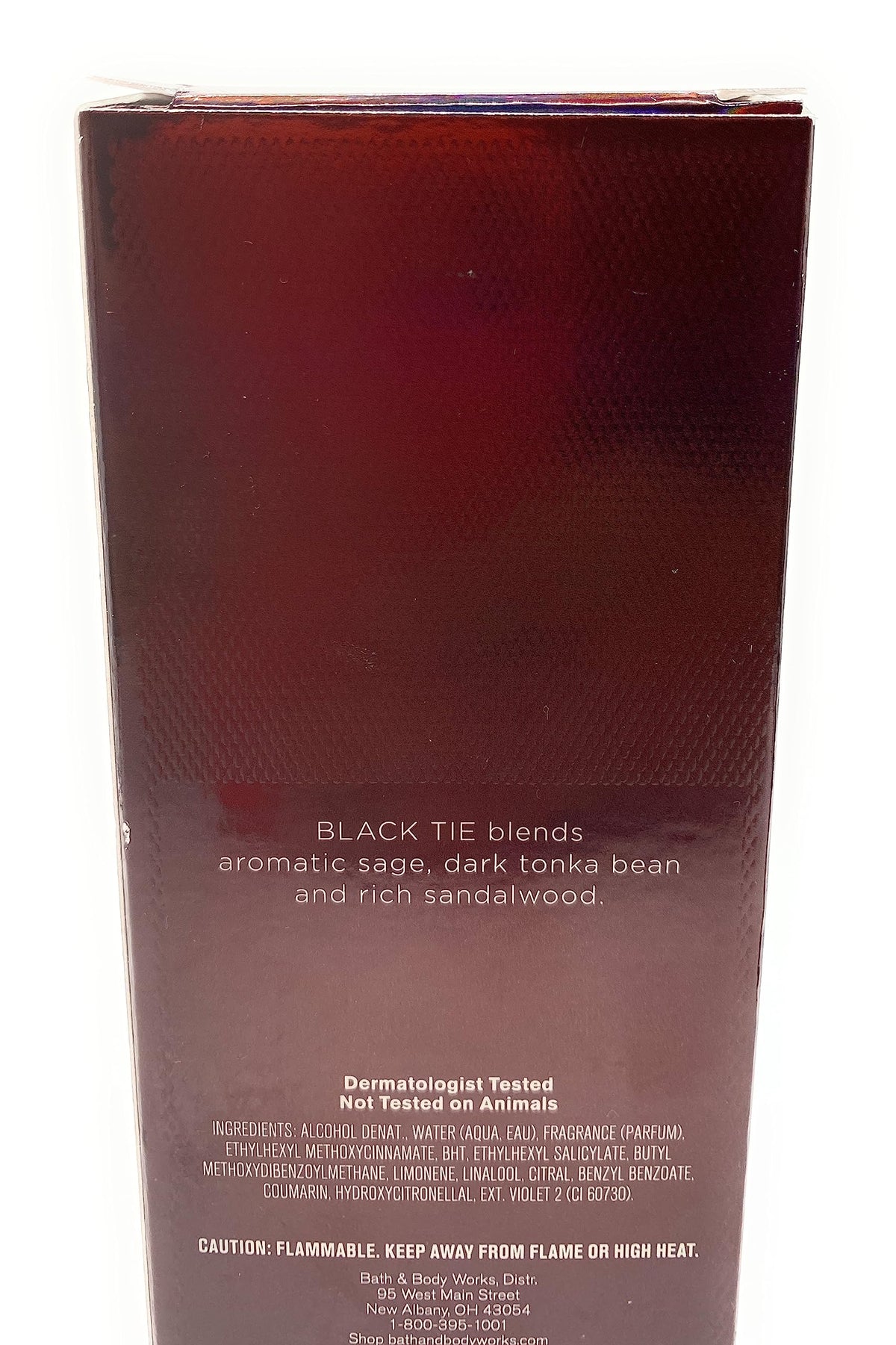 Bath & Body Works Black Tie spray action suggests easy daily refresh.