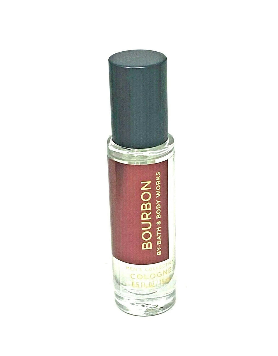 Bath and Body Works Bourbon Men's Mini Cologne bottle pour for on-the-go refreshment.