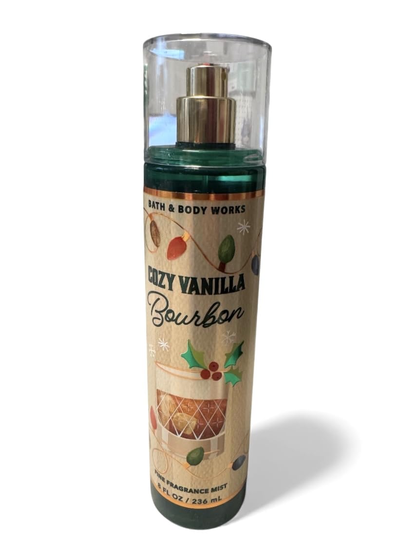Bath & Body Works Cozy Vanilla Bourbon Mist bottle front view for daily fragrance refresh.