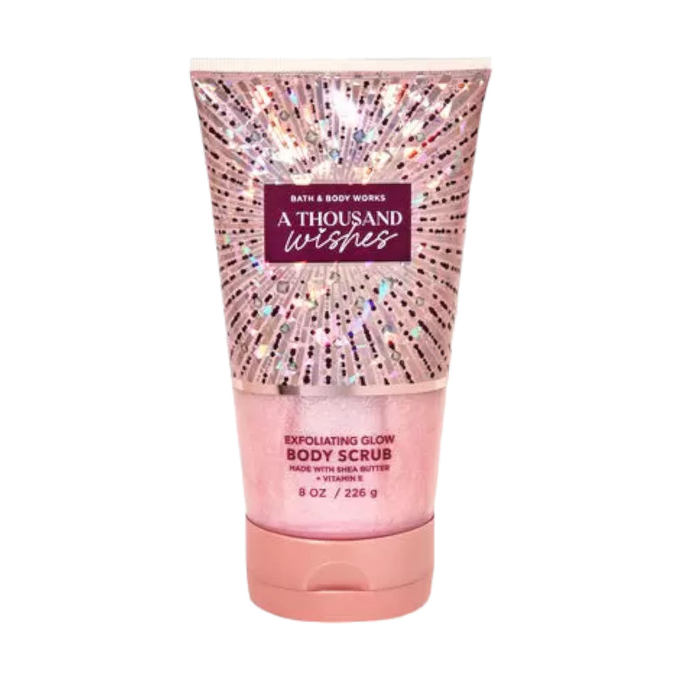 Bath & Body Works Creamy Body Scrub in A Thousand Wishes scent exfoliates gently for radiant skin