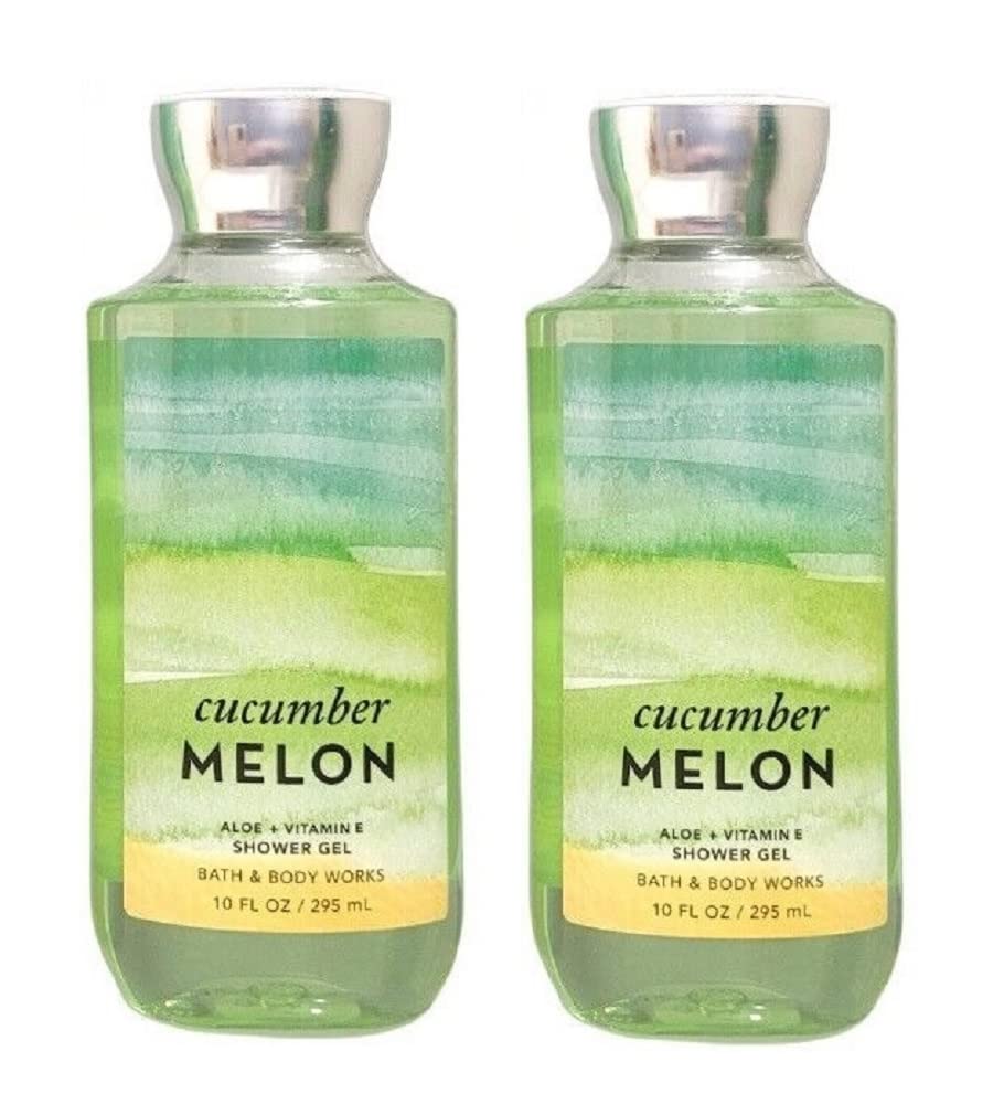 Bath and Body Works Cucumber Melon label close-up highlighting crisp cucumber notes