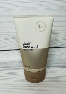 Bath & Body Works Daily Face Wash foam application demonstrates gentle lather for clean skin.