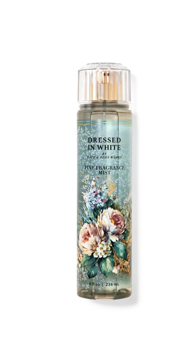 Bath & Body Works Dressed In White mist bottle, 8 oz, for everyday light fragrance.