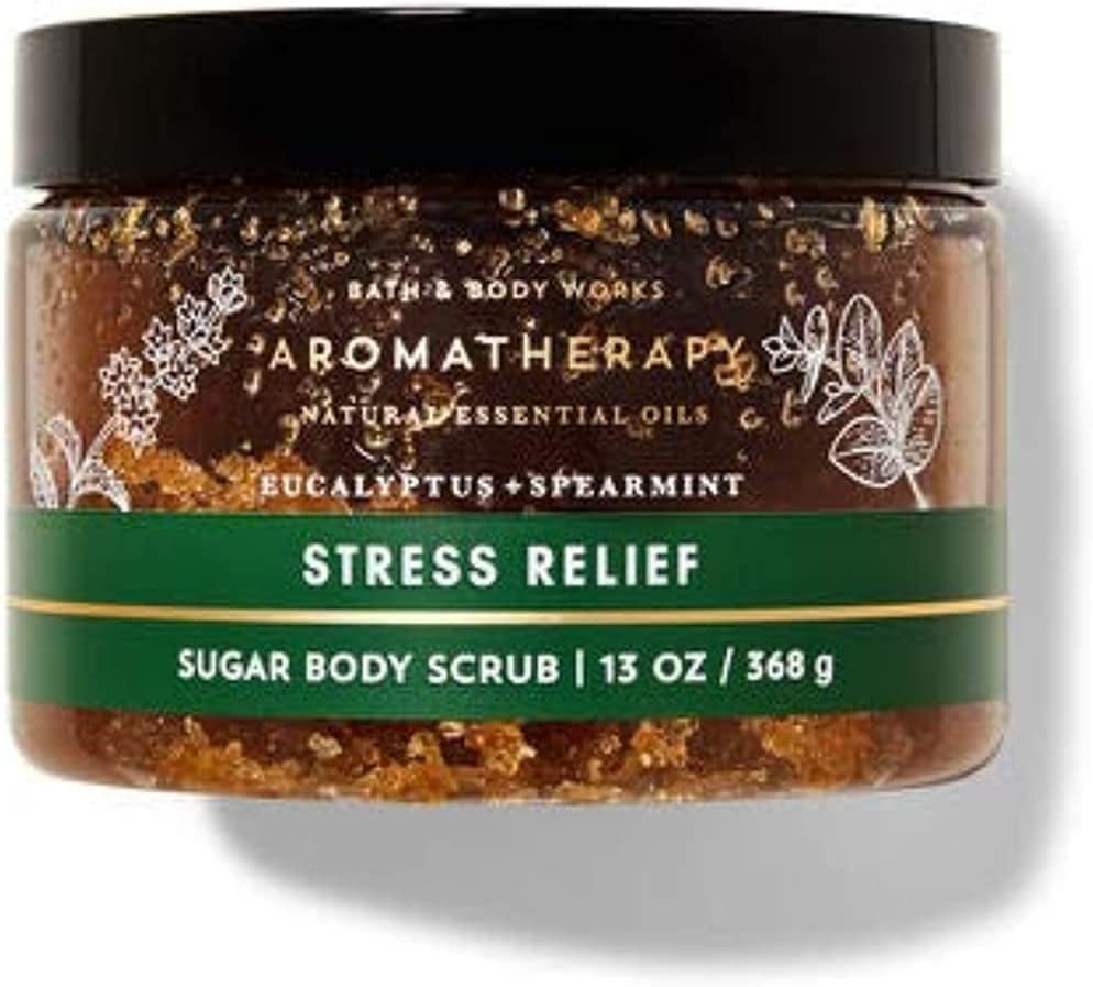 Bath & Body Works Eucalyptus Spearmint Sugar Scrub texture being scooped for a refreshing non-greasy polish