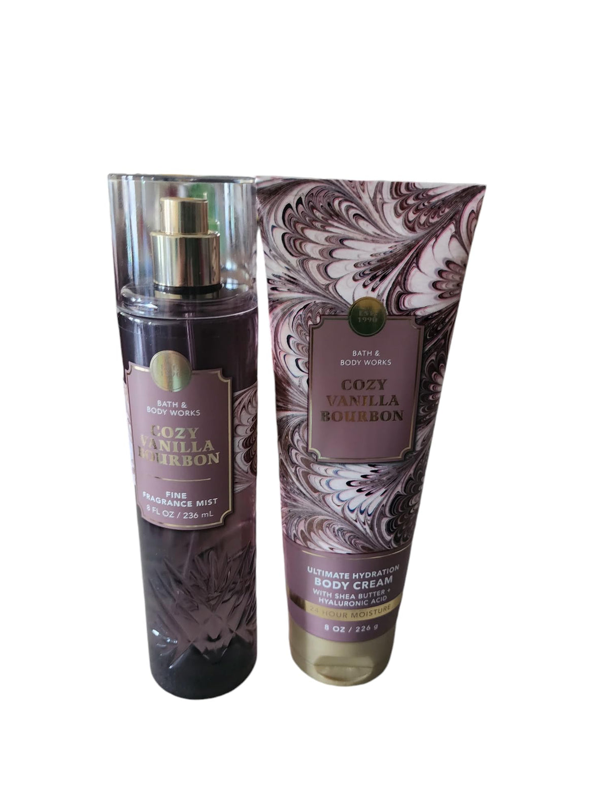 Bath & Body Works Vanilla Bourbon Mist bottle with warm, inviting fragrance.