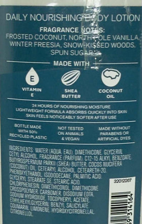 Bath & Body Works Frosted Coconut Snowball two-pack label highlighting coconut-vanilla aroma.