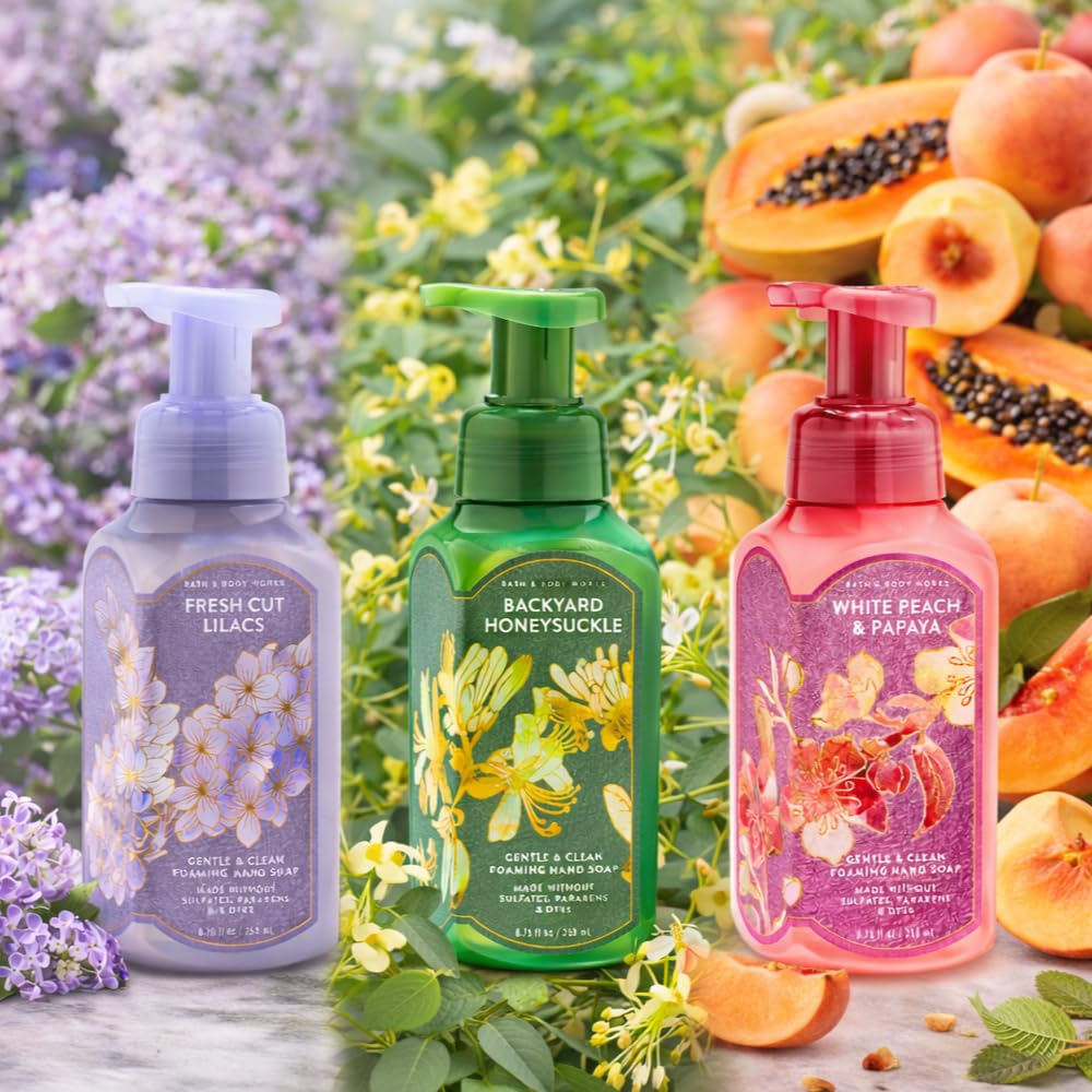 Bath & Body Works Backyard Honeysuckle bottle delivers garden brightness and smooth hands