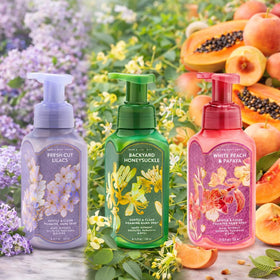 Bath & Body Works Backyard Honeysuckle bottle delivers garden brightness and smooth hands