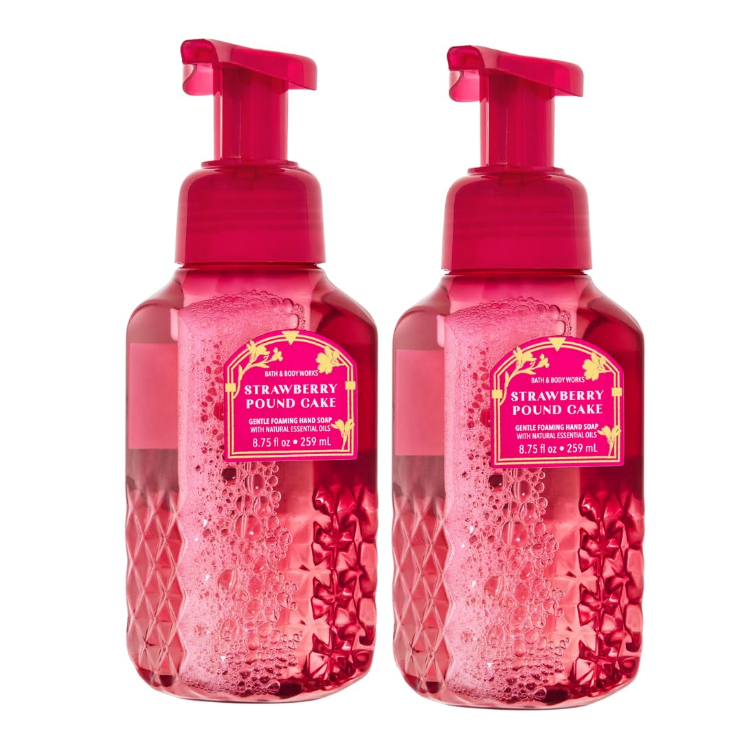 Bath and Body Works foaming pump cleanses with Strawberry Pound Cake scent for pampering wash