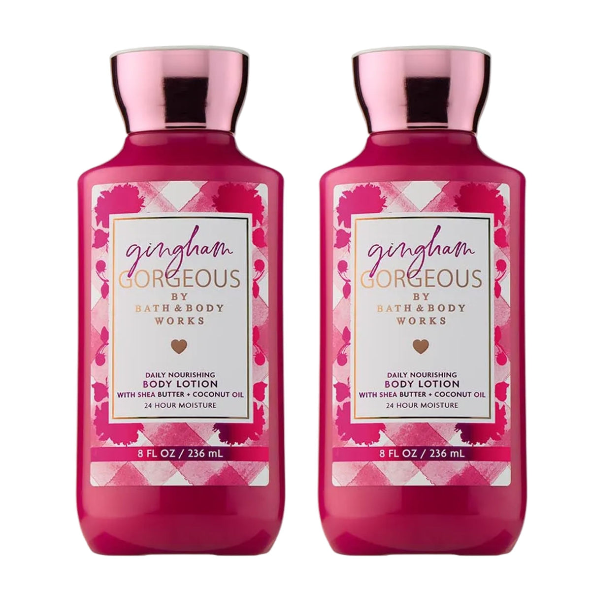 Bath & Body Works Gingham Gorgeous bottle front shows vibrant scent for daily freshness