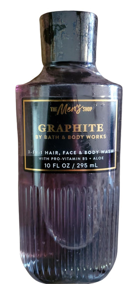 Graphite gel-wash side view highlighting compact bottle design ideal for travel.