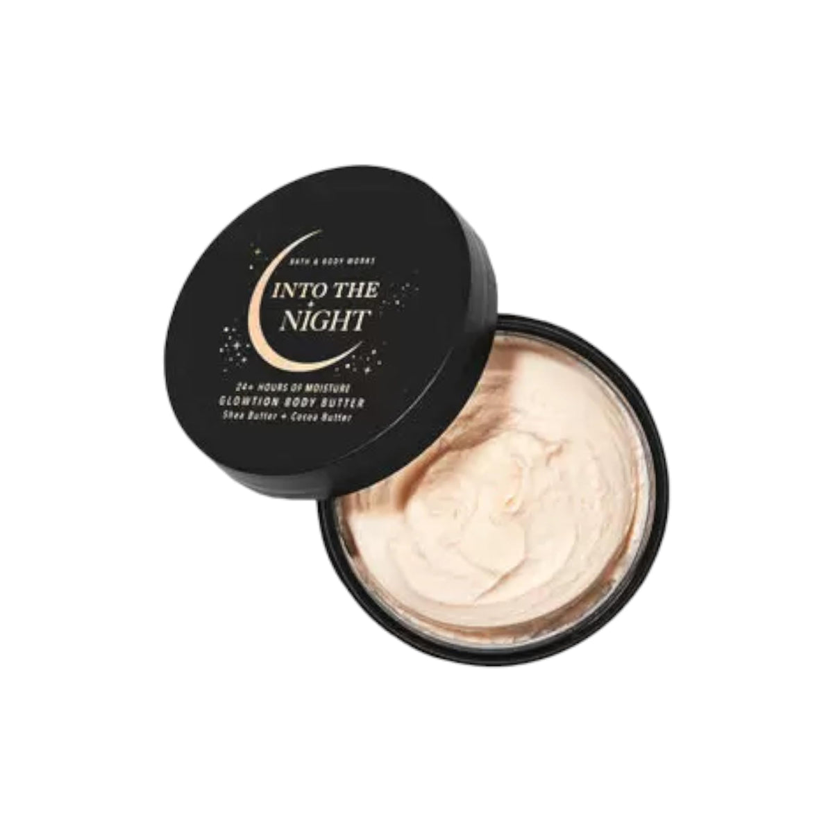 Bath & Body Works Into The Night body butter in a 6.5 oz jar delivering moisture and a subtle glow