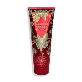 Cream texture close-up for daily moisturization with Cherry Blossom scent.