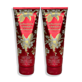 Bath & Body Works Japanese Cherry Blossom body cream bottle close-up for rich hydration.