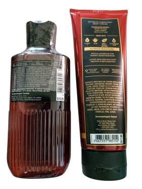 Bath & Body Works Men's Bourbon 3-in-1 label shows premium grooming notes.