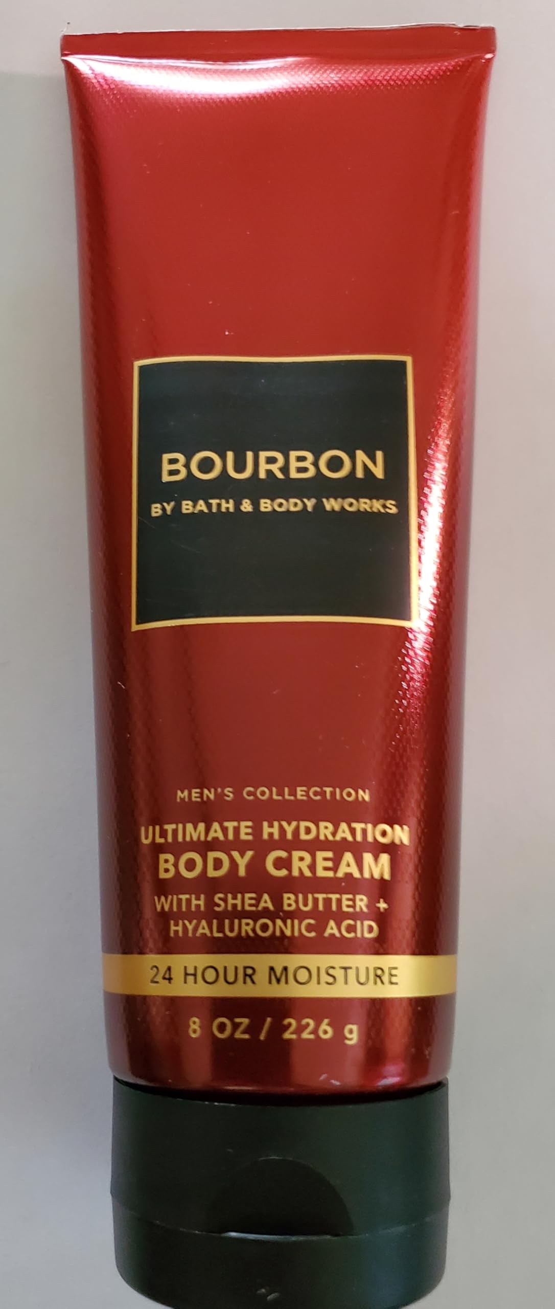 Bath & Body Works Men's Bourbon body cream jar delivers intense hydration.
