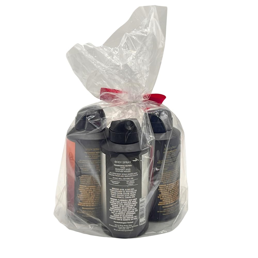 Red bow on Bath & Body Works men’s gift set signaling holiday gifting