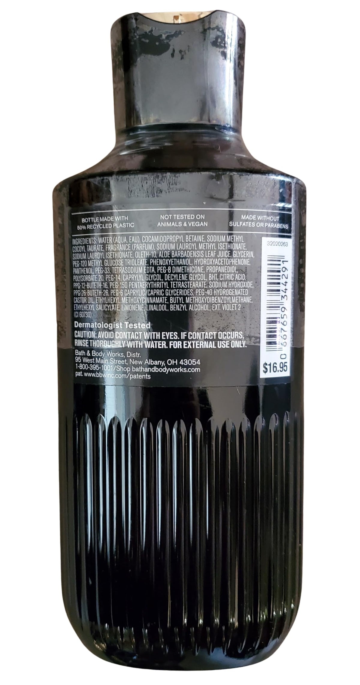 Bath and Body Works Men's Glory 3-in-1 wash pour demonstrates easy, all-in-one routine.