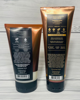 Bath & Body Works Men's Mahogany Teakwood Body Cream delivers deep hydration.