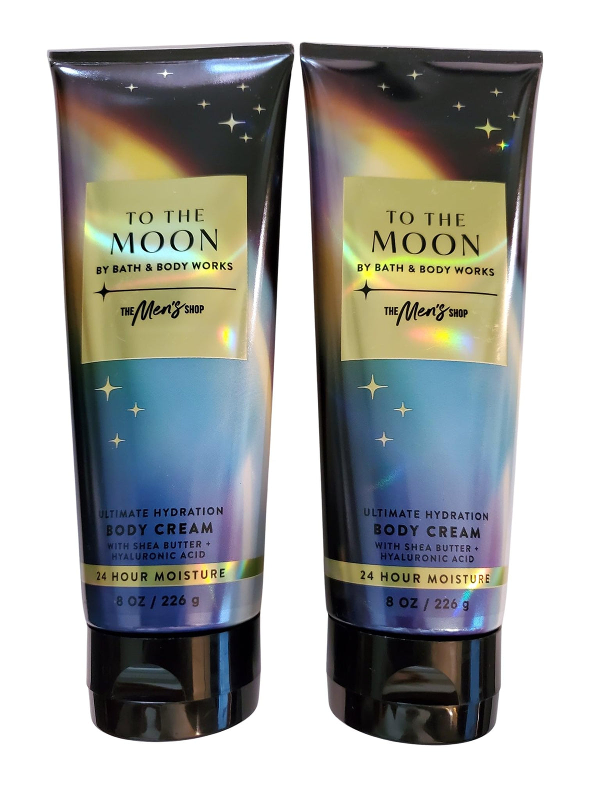 Bath & Body Works To the Moon hydration cream bottle promotes soft, replenished skin.