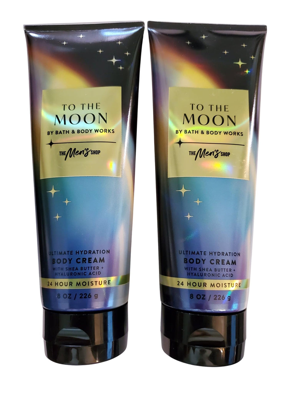 Bath & Body Works To the Moon hydration cream bottle promotes soft, replenished skin.