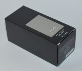 Noir packaging image highlighting brand-new design for premium masculine scent.