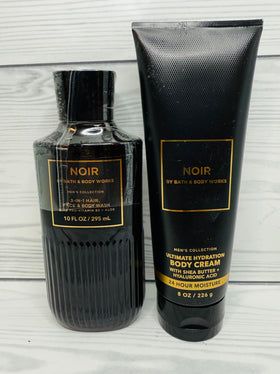 Noir Ultimate Hydration Body Wash bottle with pump offering refreshing cleansing and conditioning lather.