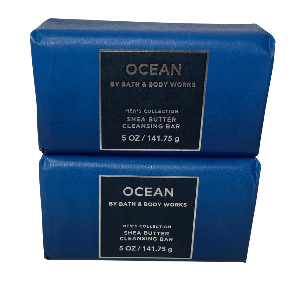 Bath & Body Works Ocean cleansing bar 2-pack front view with packaging
