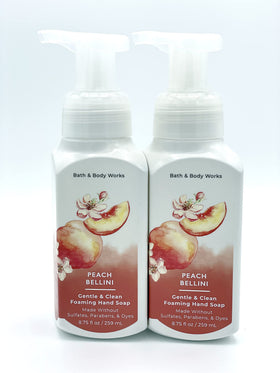 Bath and Body Works Peach Bellini foaming hand soap bottle for gentle cleansing