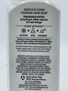 Bath and Body Works Peach Bellini foaming hand soap bottle helps skin feel nourished