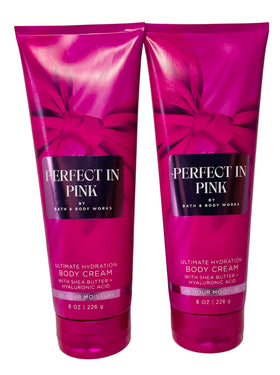 Bath & Body Works Perfect in Pink bottle pour for smooth, hydrated skin