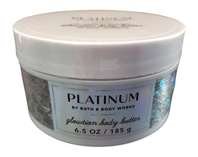 Fragrance notes implied on label for Bath & Body Works Platinum Whipped Body Butter.