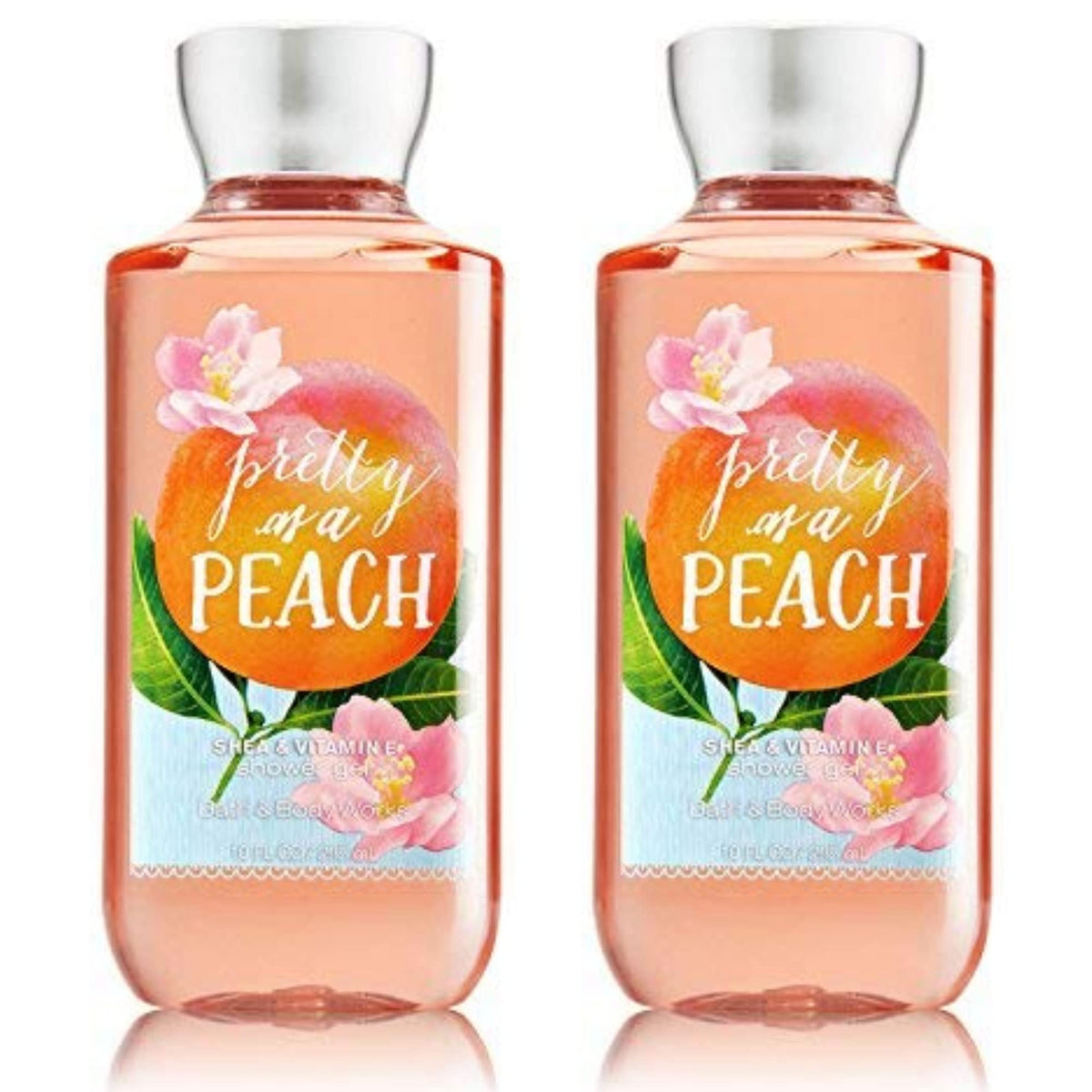 Bath & Body Works Pretty as a Peach shower gel bottle with refreshing peach scent for daily cleansing.